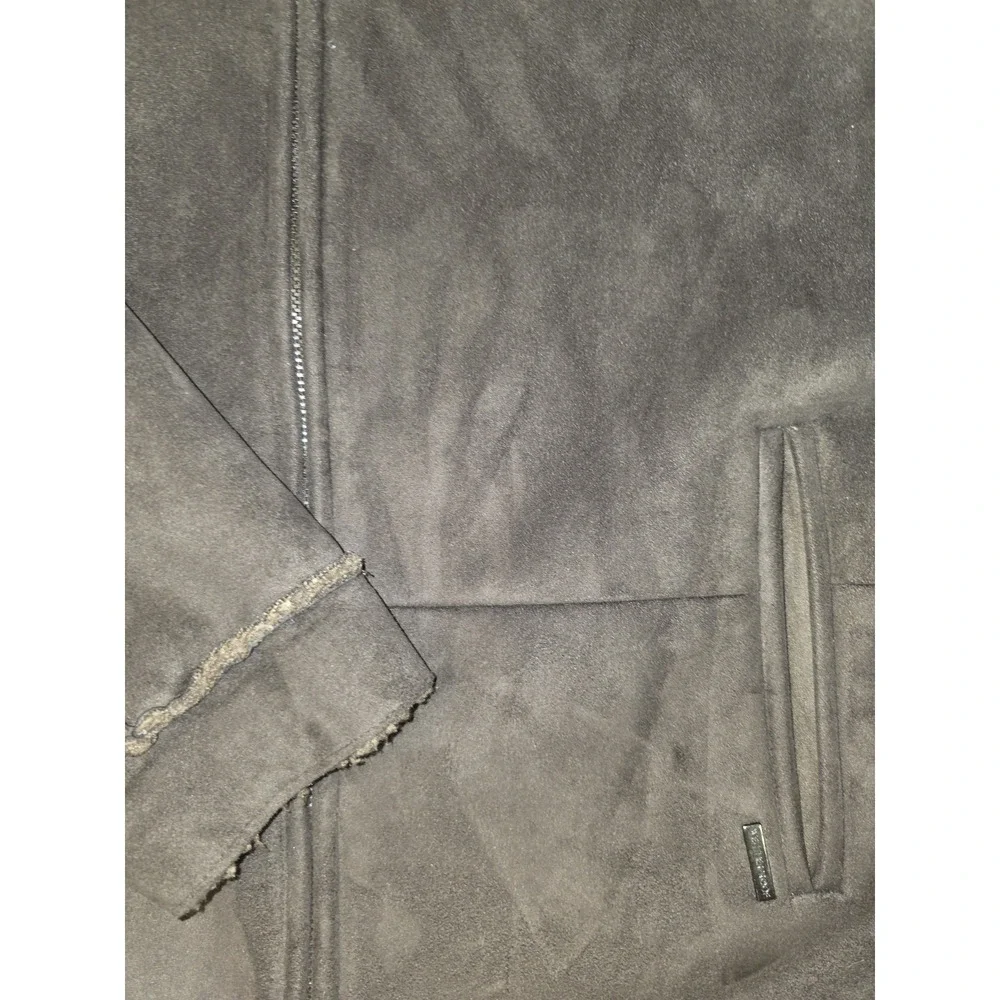 Weatherproof Garment Company Faux-Suede Sherpa-Lined Size L Dark Brown Jacket - Picture 5 of 10